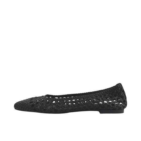 NEW Steve Madden Saxton Black Woven Pointed Toe Slip On Ballet Flats Shoes Sz 6 - Picture 1 of 8